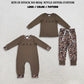 RTS NO MOQ Sibling milk silk Baby Boys Embroidery Turkey Brown Camo Pockets Joggers Clothes Set Rompers