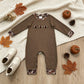 NEW RTS NO MOQ milk silk LR3108 Embroidery Turkey Baby Boys Brown Camo Thanksgiving Pant Rompers