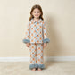 NEW RTS NO MOQ milk silk GLP3338  Baby Girls Floral Pumpkin Print Button Front Long Sleeve Top Elastic Waist Pants Fur Pajama Set