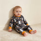 NEW RTS NO MOQ milk silk LR3241 Baby Boys Long Sleeve Ghosts Pumpkins Halloween Pant Romper