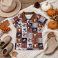 NEW RTS NO MOQ milk silk BT1670 Baby Boys Short Sleeve Horse Rodeo Cows Western Polo Button Shirts Top