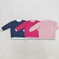RTS NO MOQ Sibling milk silk Adult Women Long Sleeve Sweater Gingham Tee Shirts Tops