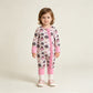 NEW RTS NO MOQ milk silk LR3061 Baby Girls Pink Bows Leopard Pumpkins Fall Two Way Ruffle Zip Convertible Rompers