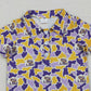 3.30 BT1744 Baby Boys Purple Yellow Camo LSU Button Polo Shirt Top