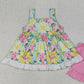 4.3 GSSO3034 Baby Girls Strap Colorful Flowers Tunic Ruffle Shorts Clothes Sets