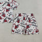 GSSO3253 Baby Girls Star Bows A Elephants Top Scallop Shorts Team Clothes Sets