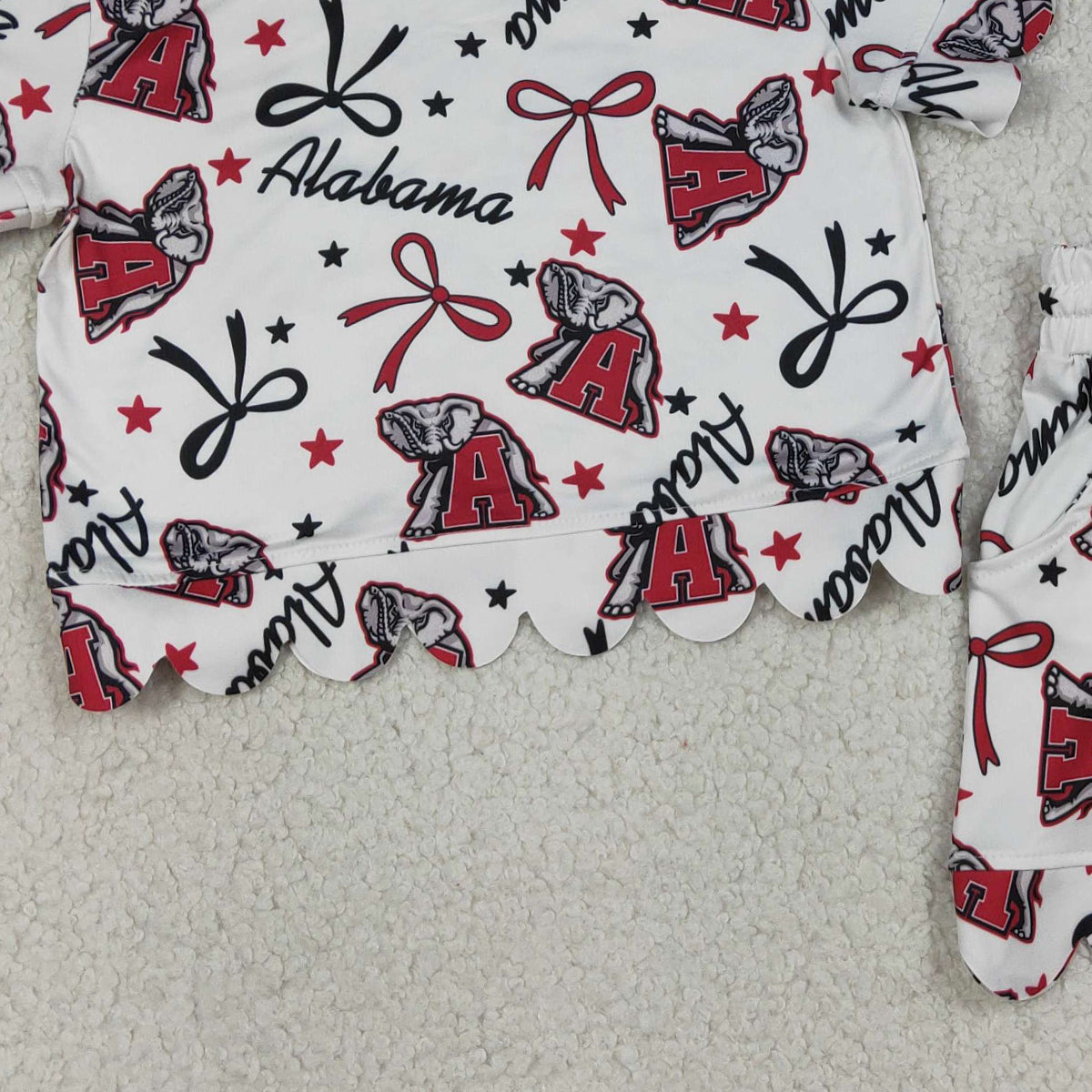 GSSO3253 Baby Girls Star Bows A Elephants Top Scallop Shorts Team Clothes Sets
