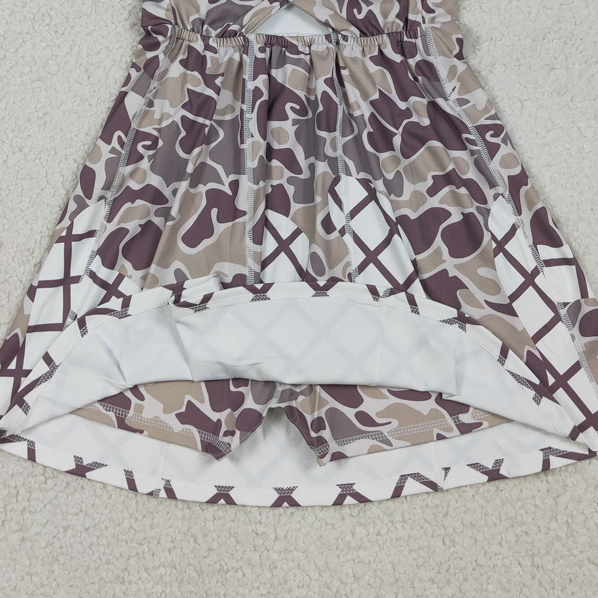3.31 GSD2819 Baby Girls Southern Grey Camo Drip Team Shorts Yoga Knee Length Dresses