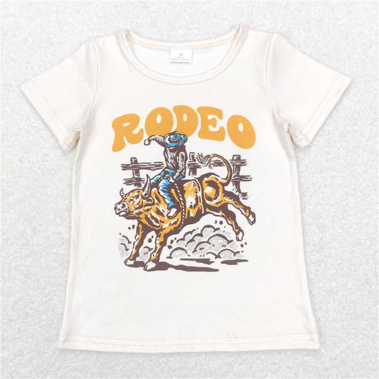 BT0515 Rodeo riding beige short-sleeved top