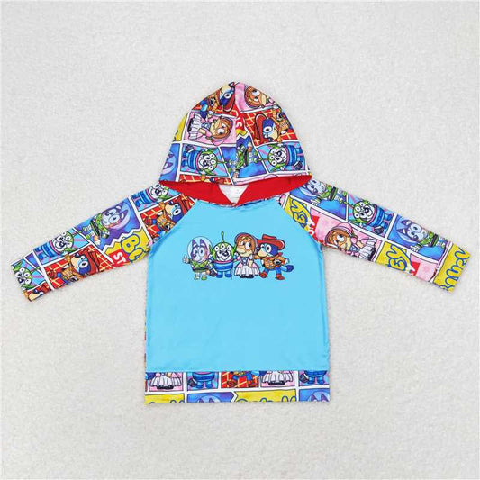 BT0715 bluey story blue hooded long-sleeved top