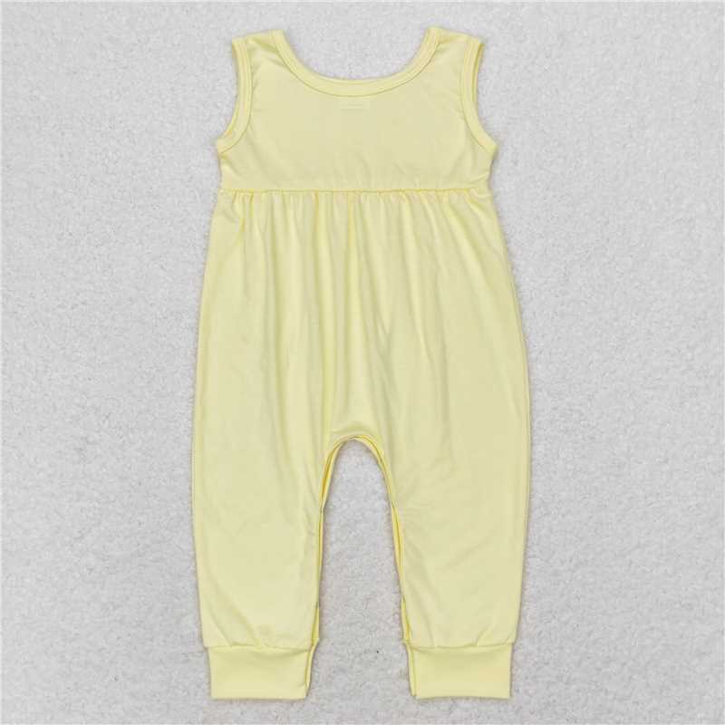 SR1447 Yellow sleeveless jumpsuit