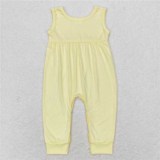 SR1447 Yellow sleeveless jumpsuit