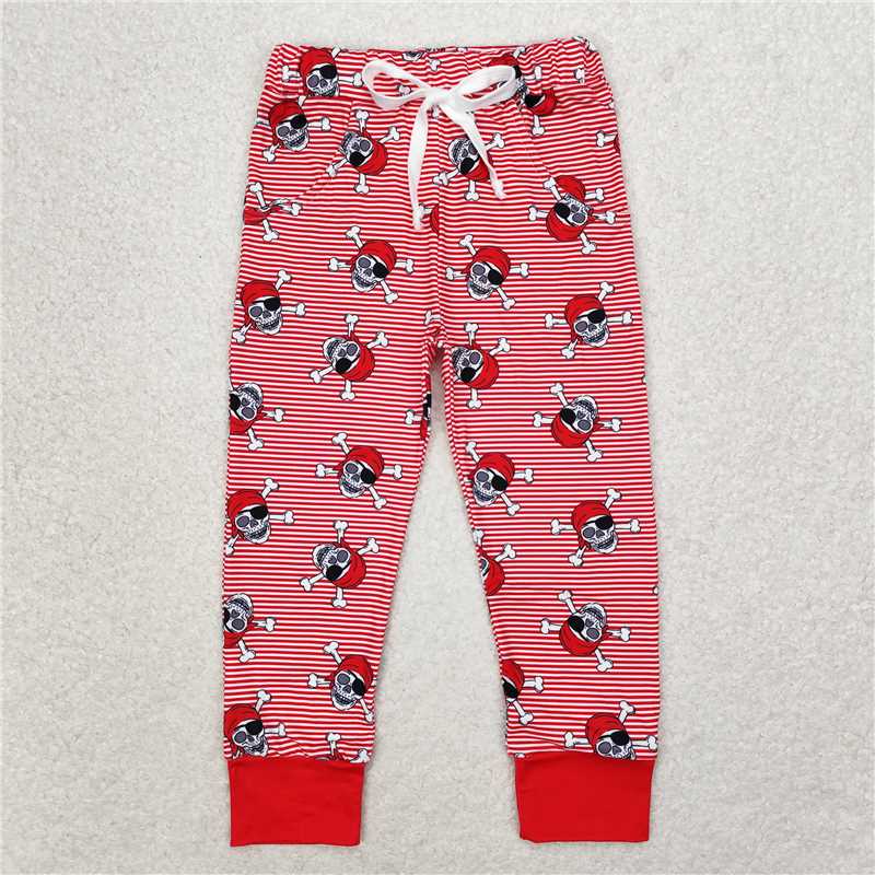 P0479 Red skull striped trousers