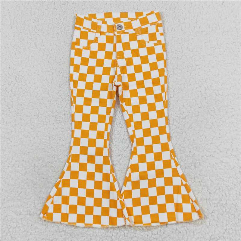 P0468 Orange checkered cowboy pants