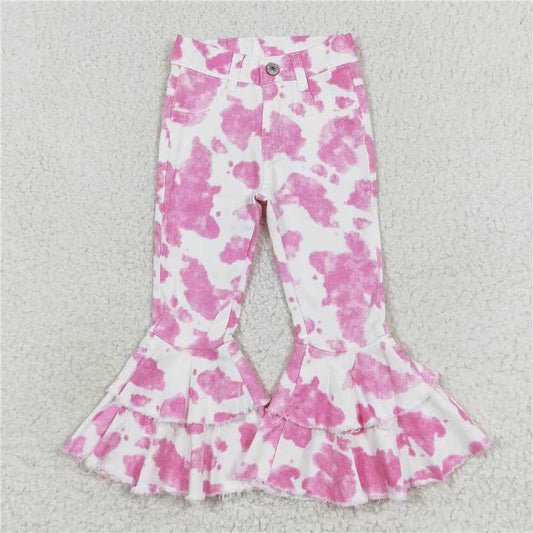 P0406 Pink and white cowhide cowboy pants