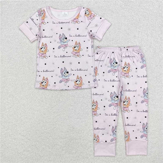 GSPO1697 bluey flower star short-sleeved trousers pajamas set