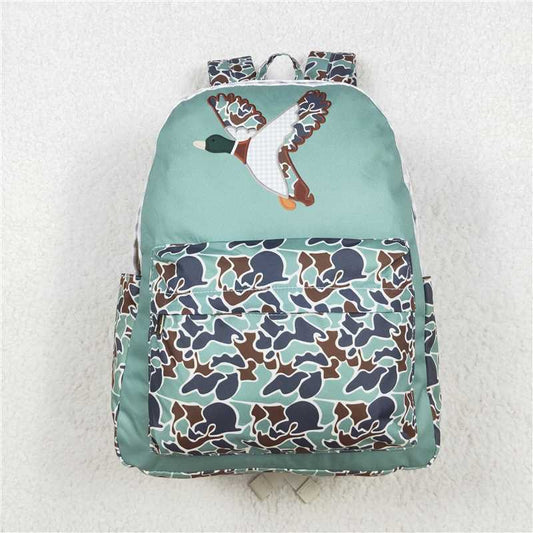 BA0259 Camouflage duck check green large backpack