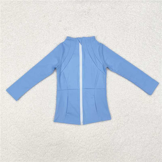 GT0684 Blue yoga wear zipper long sleeve top