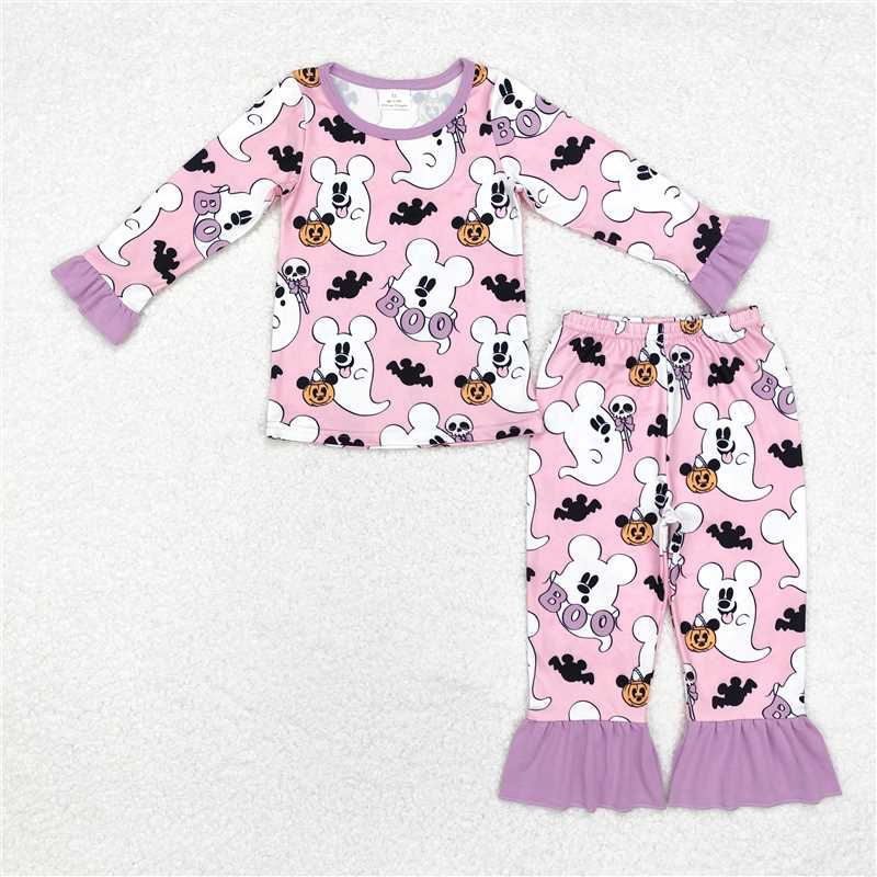 GLP1544 boo ghost Mickey pink long-sleeved long pants pajamas set