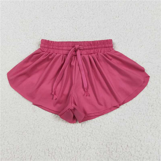 5.19 SS0545 Pure rose red yoga shorts