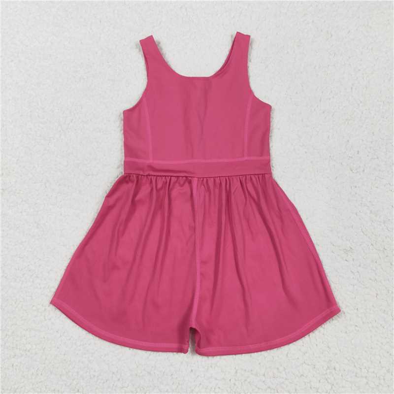 5.22 SR3022 Pure rose red yoga sleeveless jumpsuit