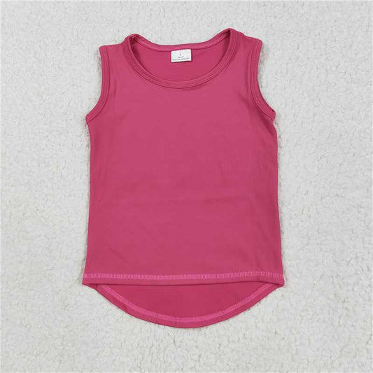 5.30 GT0982 Pure rose red sleeveless vest yoga top