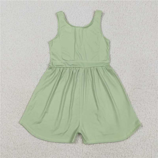 5.22 SR3021 Solid yellow green yoga sleeveless bodysuit
