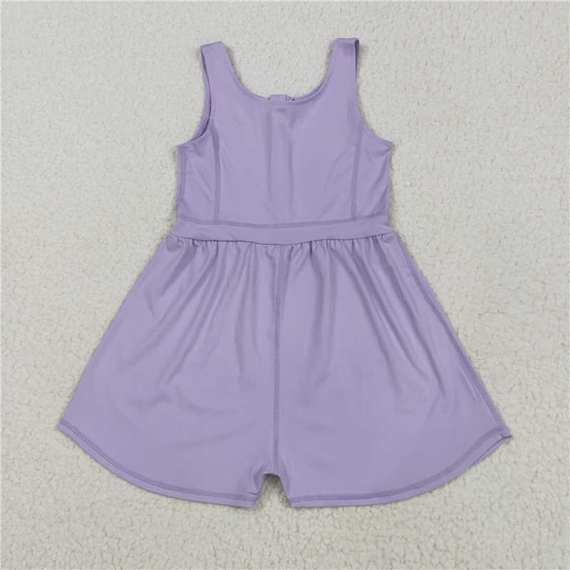 5.22 SR3020 Solid blue and purple yoga sleeveless jumpsuit