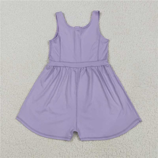 5.22 SR3020 Solid blue and purple yoga sleeveless jumpsuit