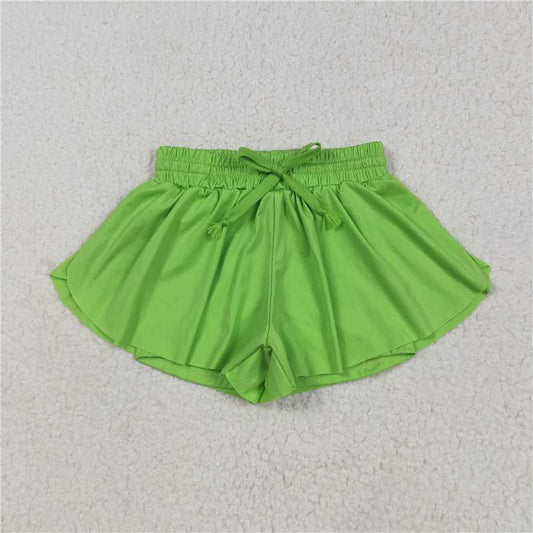 5.30 SS0548 Solid green yoga shorts