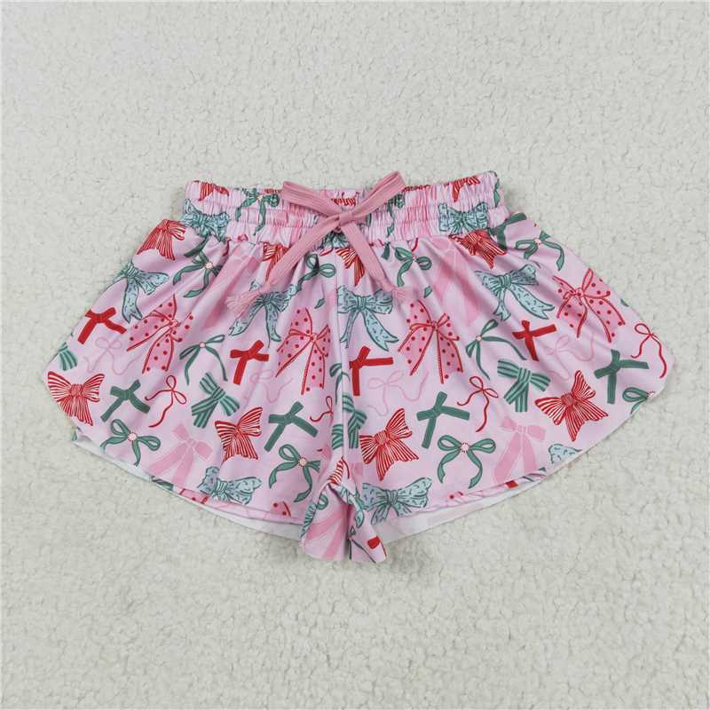 6.3SS0578 Pink shorts with bow pattern