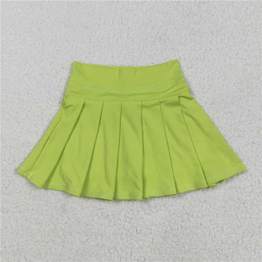 5.30 GLK0081 Solid yellow-green yoga skirt