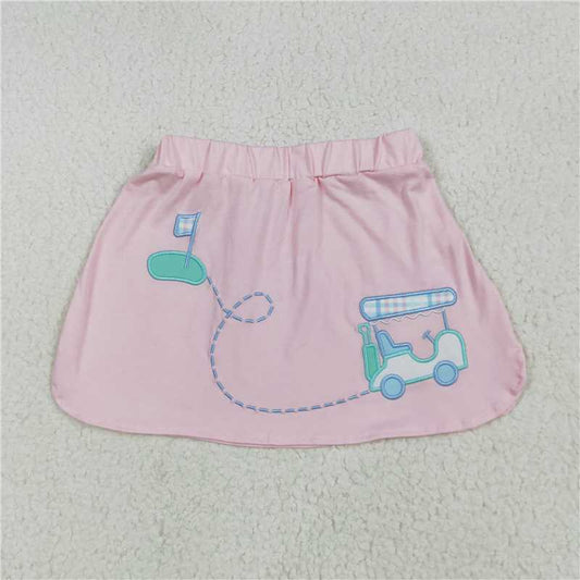 7.25  GLK0071 Embroidered golf cart pink skirt