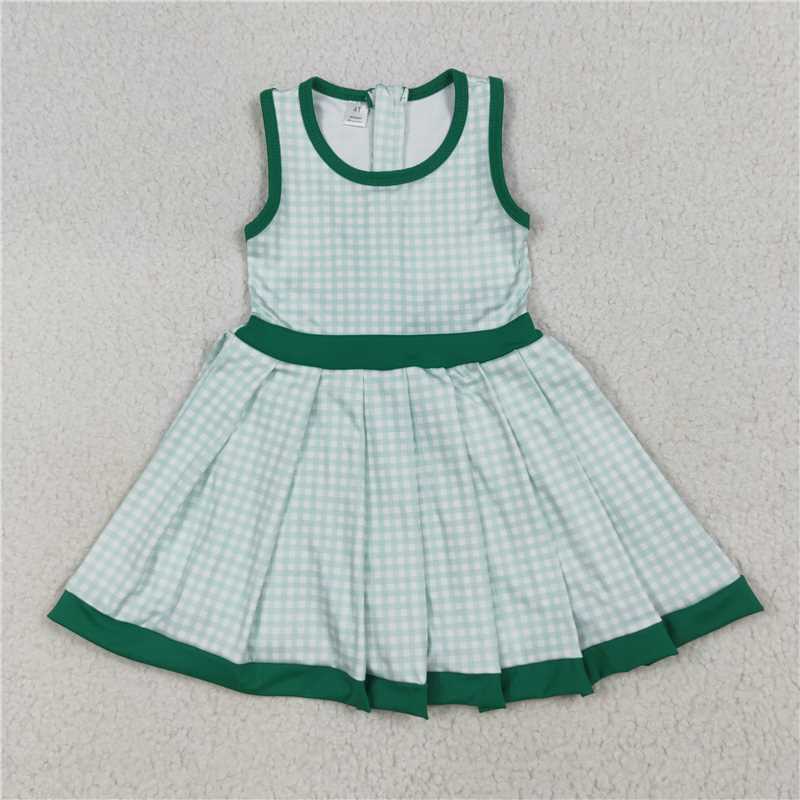 7.23 GSD2632 Green plaid yoga sleeveless dress
