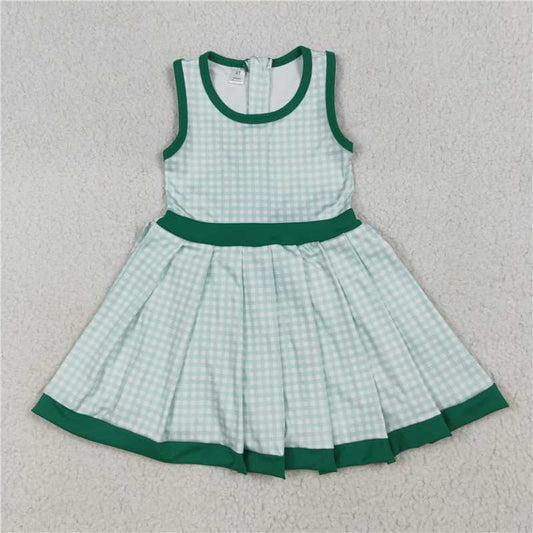7.23 GSD2632 Green plaid yoga sleeveless dress