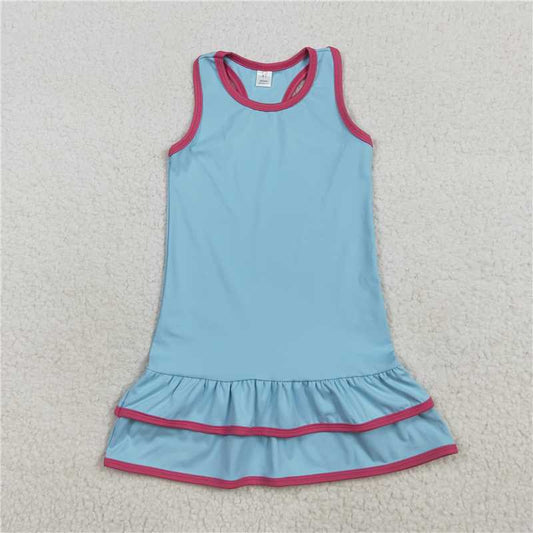 7.23 GSD2631 Pure light blue yoga sleeveless dress
