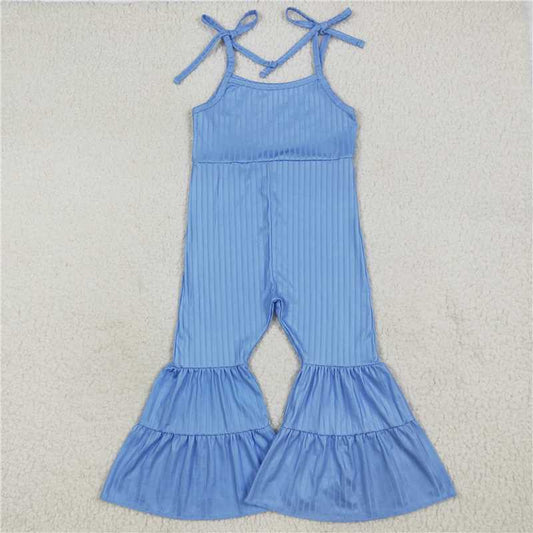 X8.16 SR3159 Solid light blue ribbed camisole bodysuit