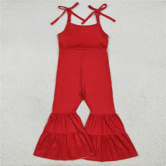 X8.16  SR3163 Solid red ribbed camisole bodysuit