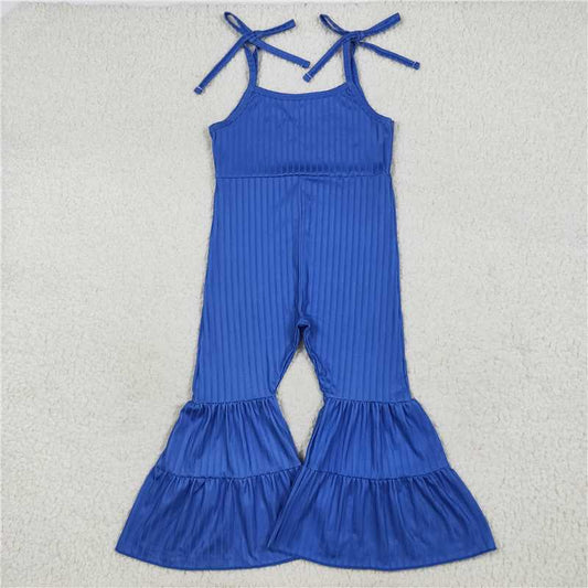 X8.16  SR3158 Solid blue ribbed camisole bodysuit