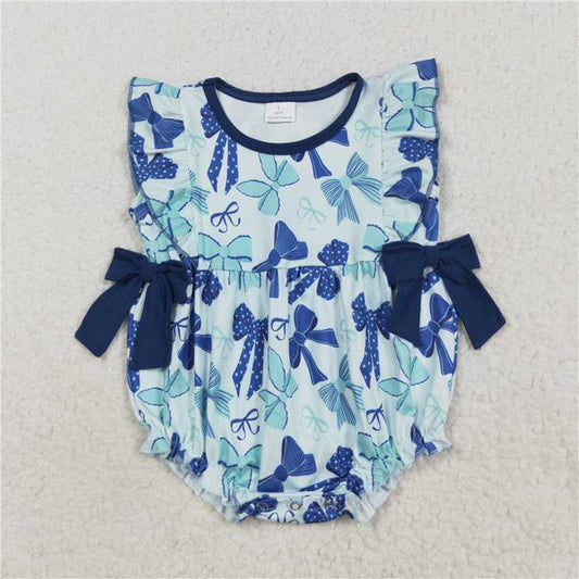 X828 SR3121 Green vest bodysuit with bow pattern