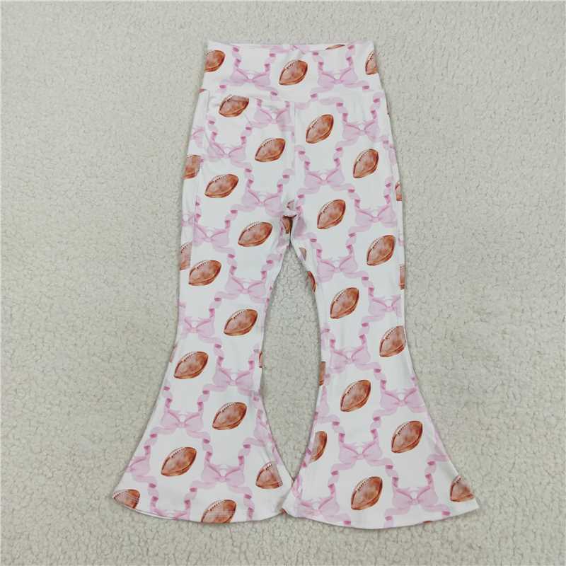 X829 P0780 Rugby pink bow pattern yoga pants