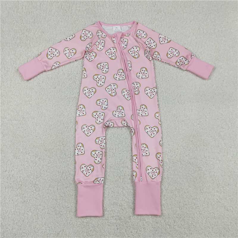 LR2982 Embroidered xoxo Blue Long-Sleeved Jumpsuit