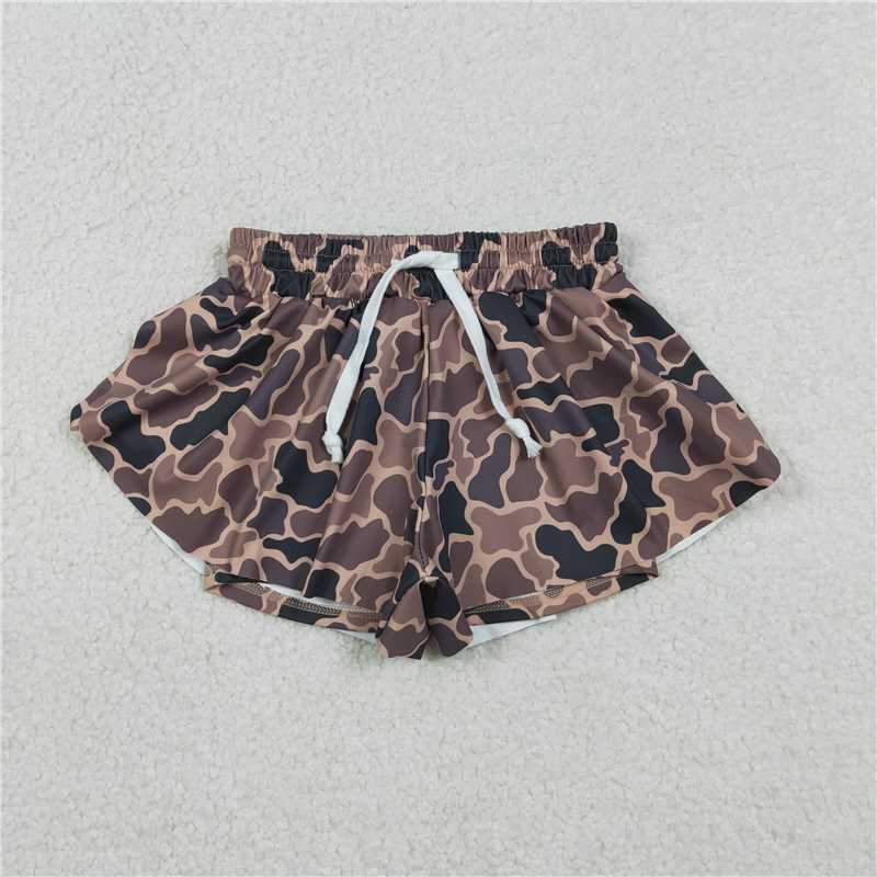 X1.10  SS0772 Brown Camouflage Yoga Shorts