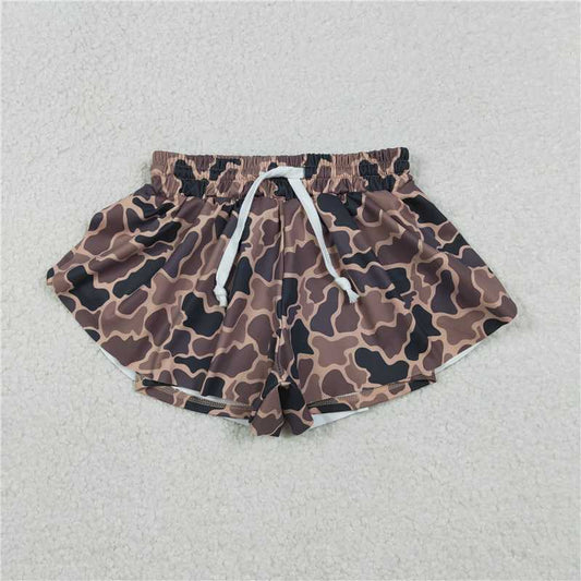 X1.10  SS0772 Brown Camouflage Yoga Shorts