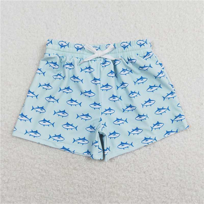 S0171 Blue shark light-colored swimming trunks