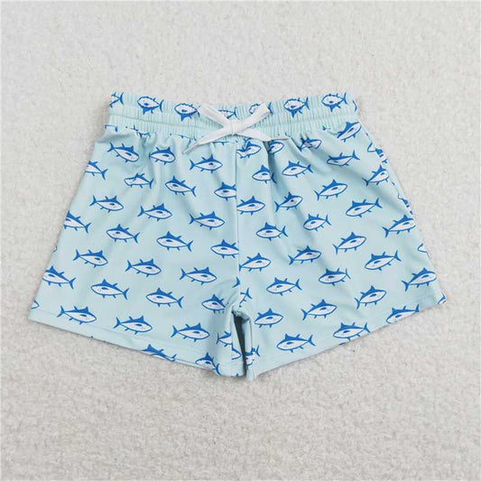 S0171 Blue shark light-colored swimming trunks