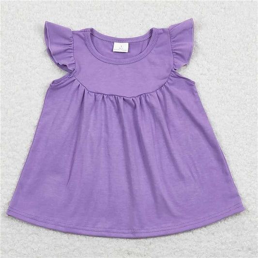 GT0461 Solid purple flying sleeve top