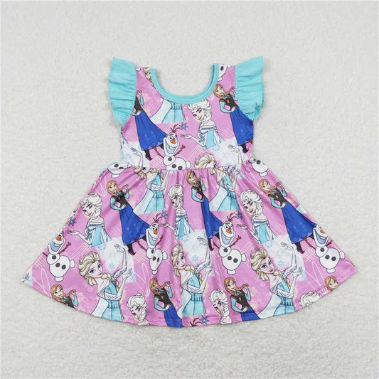 GSD0764 Snowman blue flying sleeve dress