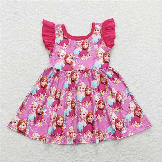 GSD0763 Cartoon red flying sleeve dress