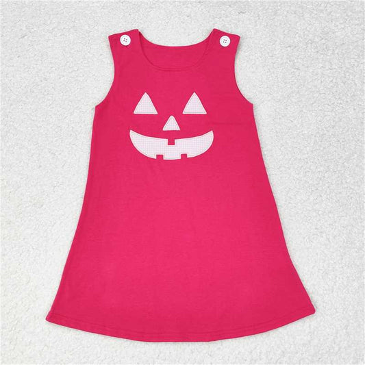 GSD1361 Halloween smiley rose red sleeveless dress